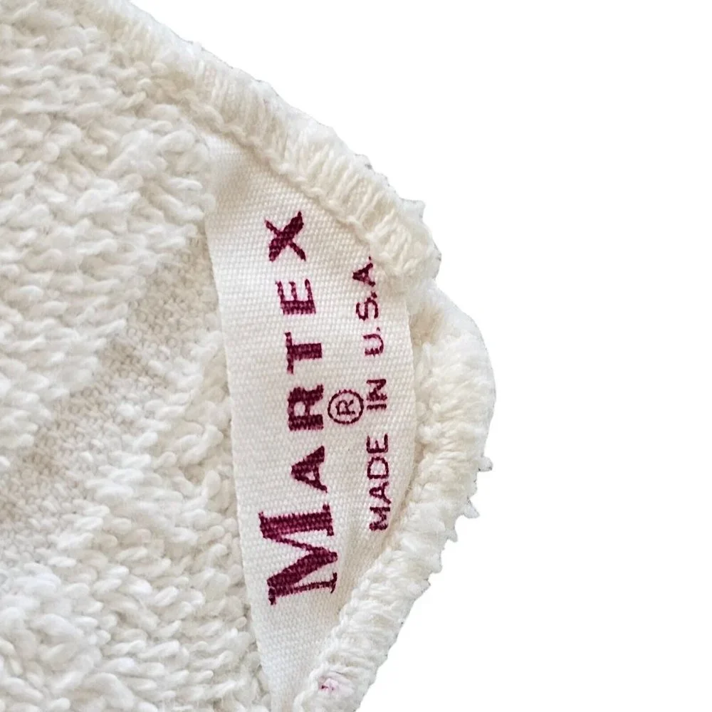 VTG Retro Kitschy Applique Animals 3 Pc Bath Towel Hand And Washrag Set‎ White